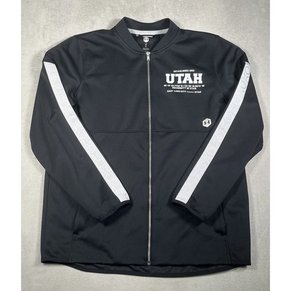 Under Armour Mens Utah Utes Celliant Athlete Recovery Jacket Size Large L Black